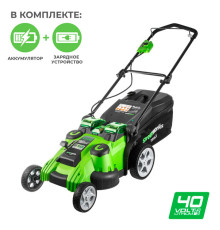 Аккумуляторная газонокосилка GREENWORKS TwinForce G40LM49DBK6 2500207UF