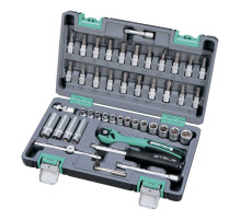 Набор инструмента, 1/4", Cr-V, S2, усиленный кейс, 47 предм. STELS 14099