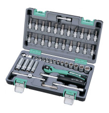 Набор инструмента, 1/4", Cr-V, S2, усиленный кейс, 47 предм. STELS 14099