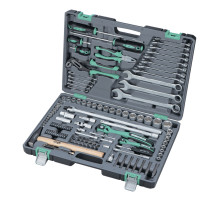 Набор инструмента, 1/4", 1/2", Cr-V, S2, усиленный кейс, 119 предм. STELS 14112