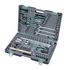Набор инструмента, 1/4", 1/2", Cr-V, S2, усиленный кейс, 119 предм. STELS 14112