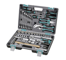 Набор инструментов, 1/2", 1/4", CrV, пластиковый кейс 76 предм. STELS 14104