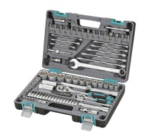Набор инструментов, 1/2", 1/4", CrV, пластиковый кейс 82 предм. STELS 14105