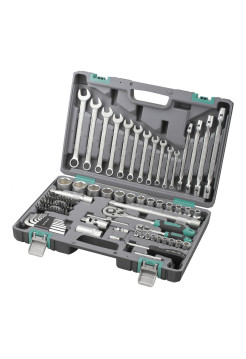 Набор инструментов, 1/2", 1/4", CrV, пластиковый кейс 88 предм. STELS 14109