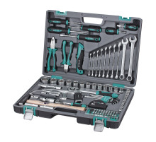 Набор инструментов, 1/2", 1/4", CrV, пластиковый кейс 98 предм. STELS 14111