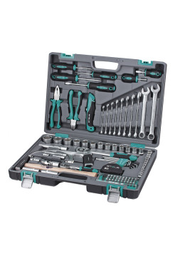 Набор инструментов, 1/2", 1/4", CrV, пластиковый кейс 98 предм. STELS 14111