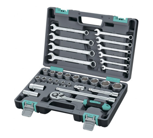 Набор инструментов, 1/2", CrV, пластиковый кейс 31 предм. STELS 14102