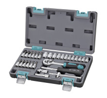 Набор инструментов, 1/4", CrV, пластиковый кейс 29 предм. STELS 14100