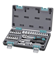 Набор инструментов, 1/4", CrV, пластиковый кейс 29 предм. STELS 14100