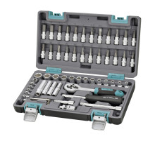 Набор инструментов, 1/4", CrV, пластиковый кейс 57 предм. STELS 14101