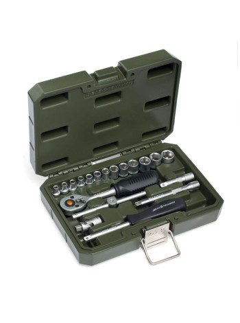 Набор шестигранных головок с трещоткой ДТ/20, 19 предметов, 1/4 дюйма, Дело Техники 600719