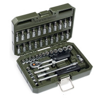 Набор шестигранных головок с трещоткой ДТ/12, 46 предметов, 1/4 дюйма, Дело Техники 600746