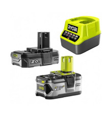 Набор Ryobi ONE+ RC18120-242 5133003365 аккумуляторы (18 В; 4.0 А*ч + 2.0 A*ч; Li-Ion) и зарядное устройство RC18120