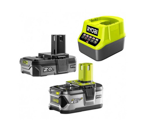 Набор Ryobi ONE+ RC18120-242 5133003365 аккумуляторы (18 В; 4.0 А*ч + 2.0 A*ч; Li-Ion) и зарядное устройство RC18120