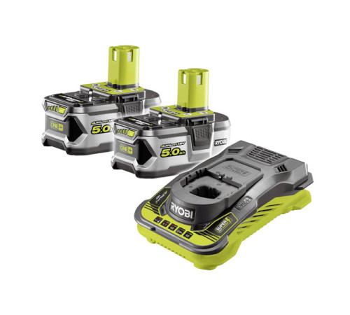 Набор Ryobi ONE+ RC18150-250 5133004422 аккумулятор (18 В; 5.0 A*ч; Li-Ion) 2 шт. и зарядное устройство RC18-150
