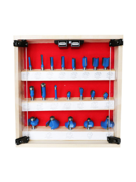 Набор фрез A по дереву (20 шт; хвостовик 8 мм) ДИОЛД 90101022