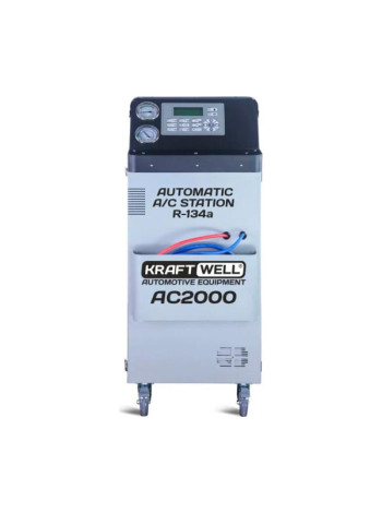 Установка для заправки автомобильных кондиционеров KraftWell автоматическая, фреон R-134a, 120 л/мин., внутр. ёмкость 24,6 л AC2000
