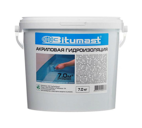 Акриловая гидроизоляция 7 кг Bitumast 4607952900417