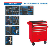 Набор инструментов KING TONY "EFFORT" в красной тележке, 235 предметов 934-235MRV