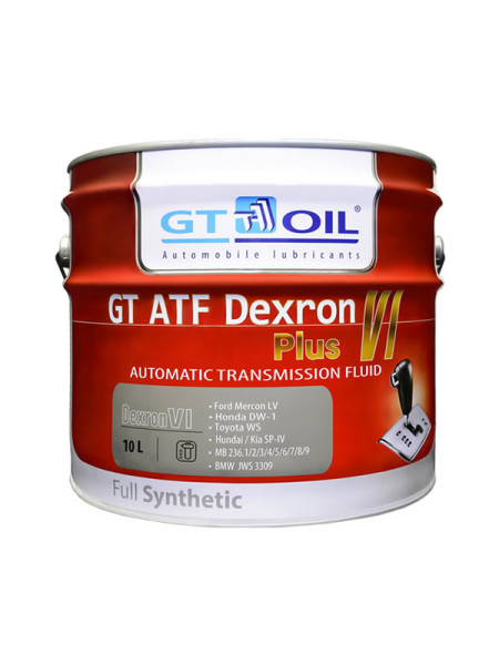 Масло ATF Dexron VI Plus, 10 л GT OIL 8809059408643