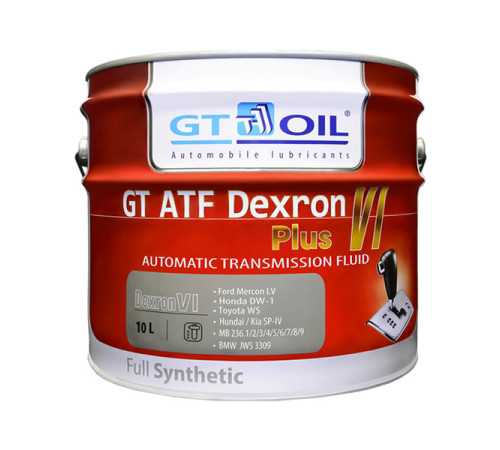 Масло ATF Dexron VI Plus, 10 л GT OIL 8809059408643