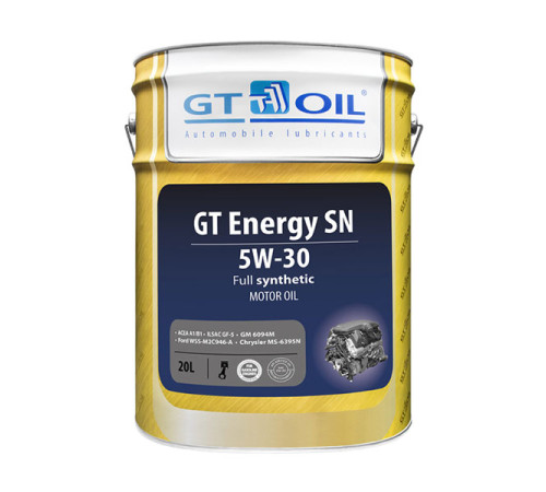 Масло Energy SN, SAE 5W30, API SN, 20 л GT OIL 8809059407967