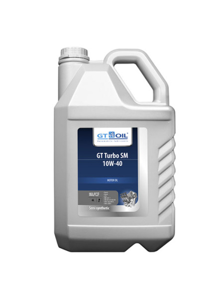 Масло Turbo SM, SAE 10W-40, API SM,SN/CF, 6 л GT OIL 8809059407745