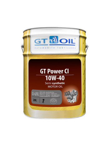 Масло Power CI, SAE 10W-40, API CI-4/SL, 20 л GT OIL 8809059407073