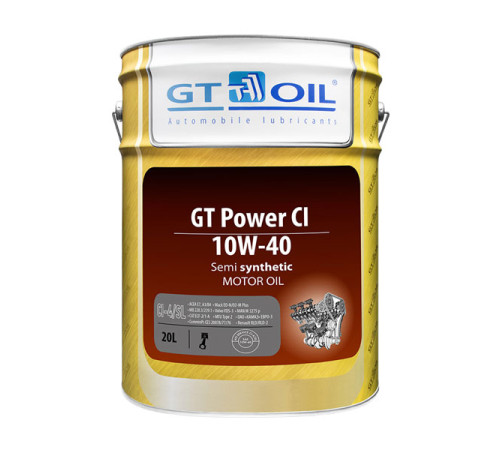 Масло Power CI, SAE 10W-40, API CI-4/SL, 20 л GT OIL 8809059407073