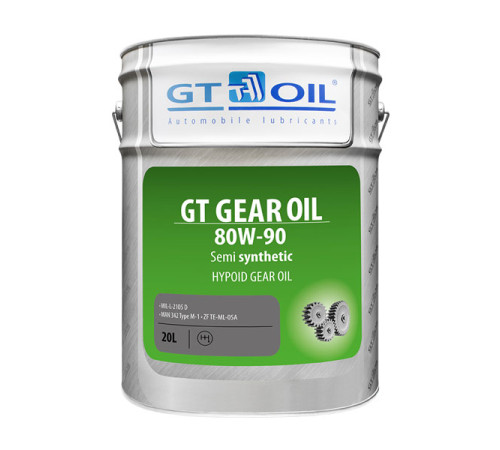 Масло Gear Oil, SAE 80W-90, API GL-4, 20 л GT OIL 8809059407097