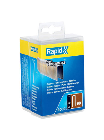 Супертвердые закаленные узкие скобы Rapid (20 мм; тип 90) 3000шт 5000123