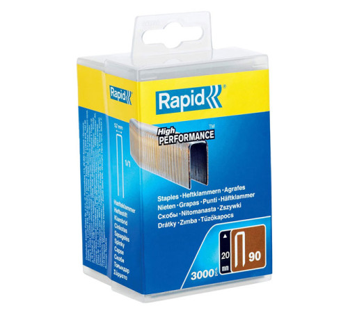 Супертвердые закаленные узкие скобы Rapid (20 мм; тип 90) 3000шт 5000123