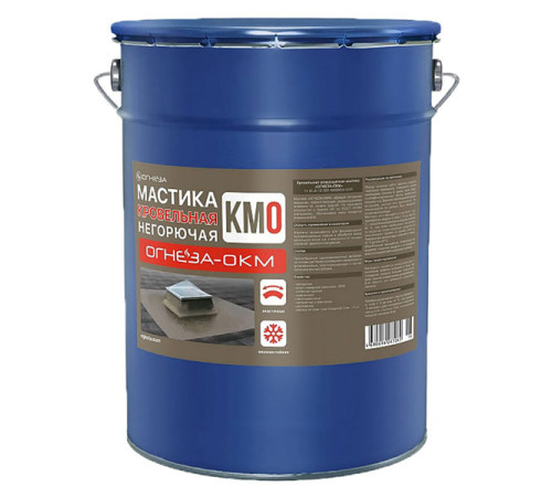Кровельная огнезащитная мастика ОГНЕЗА ОКМ ведро 20 кг, черный 106666