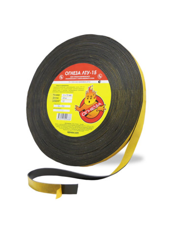 Термоуплотнительная лента ОГНЕЗА ЛТУ 2х15 мм, рулон 25 пог.м. 105100