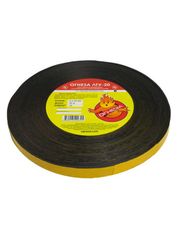 Термоуплотнительная лента ОГНЕЗА ЛТУ 2х20 мм, рулон 25 пог.м. 105101
