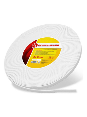 Негорючий уплотнитель ОГНЕЗА М-КОР 3х10 мм, рулон 25 пог.м. 106718