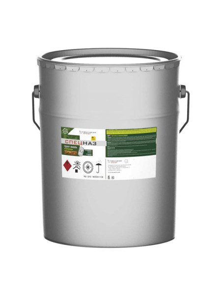 Грунт-эмаль по ржавчине СПЕЦНАЗ 3 в 1 ЯРОСЛАВСКИЕ КРАСКИ белый, ведро 20 кг 209223