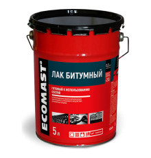 Битумный лак ECOMAST 5л, металлическая упаковка, 4шт 24605