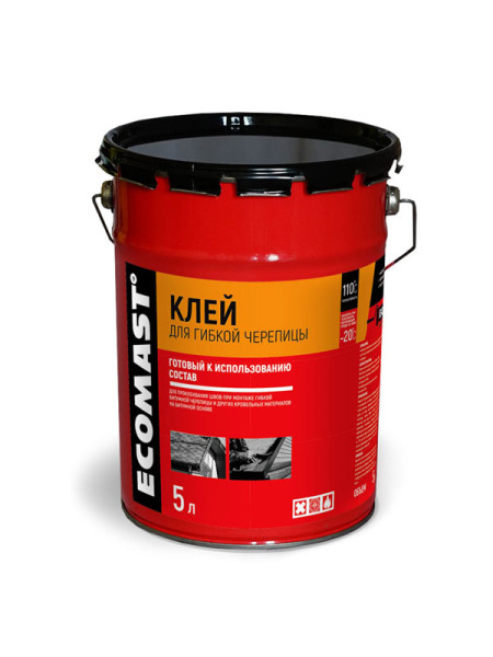 Клей для гибкой черепицы ECOMAST 5л, металлическая упаковка, 4шт 24615