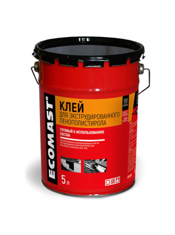 Клей для экструдированного пенополистирола ECOMAST 5л, металлическая упаковка, 4шт 24648