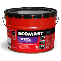 Битумно-полимерная мастика ECOMAST 10л, металлическая упаковка 24623