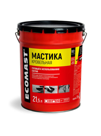 Кровельная мастика ECOMAST 21,5 л, металлическая упаковка 24630