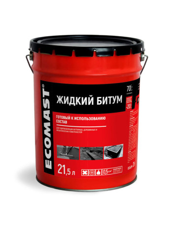 Жидкий битум ECOMAST 21,5 л, металлическая упаковка 24647