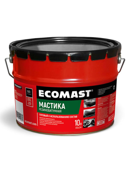 Резинобитумная мастика ECOMAST 10л, металлическая упаковка 24622