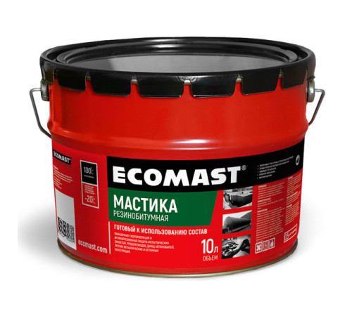 Резинобитумная мастика ECOMAST 10л, металлическая упаковка 24622