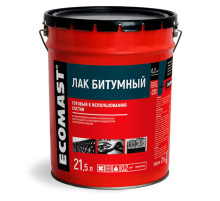 Битумный лак ECOMAST 21,5 л, металлическая упаковка 24639