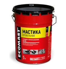 Кровельная мастика ECOMAST 5л, металлическая упаковка, 4шт 24599