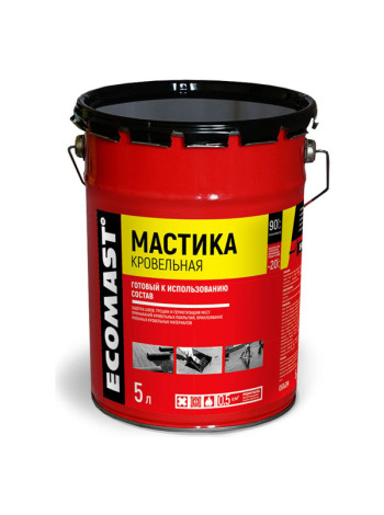 Кровельная мастика ECOMAST 5л, металлическая упаковка, 4шт 24599