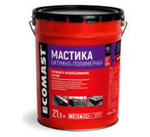 Битумно-полимерная мастика ECOMAST 21,5 л, металлическая упаковка 24637