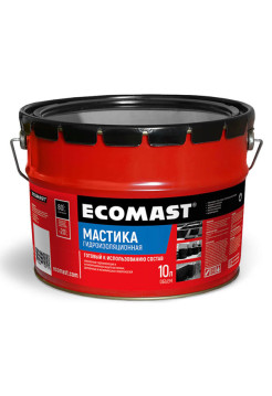 Гидроизоляционная мастика ECOMAST 10л, металлическая упаковка 24621